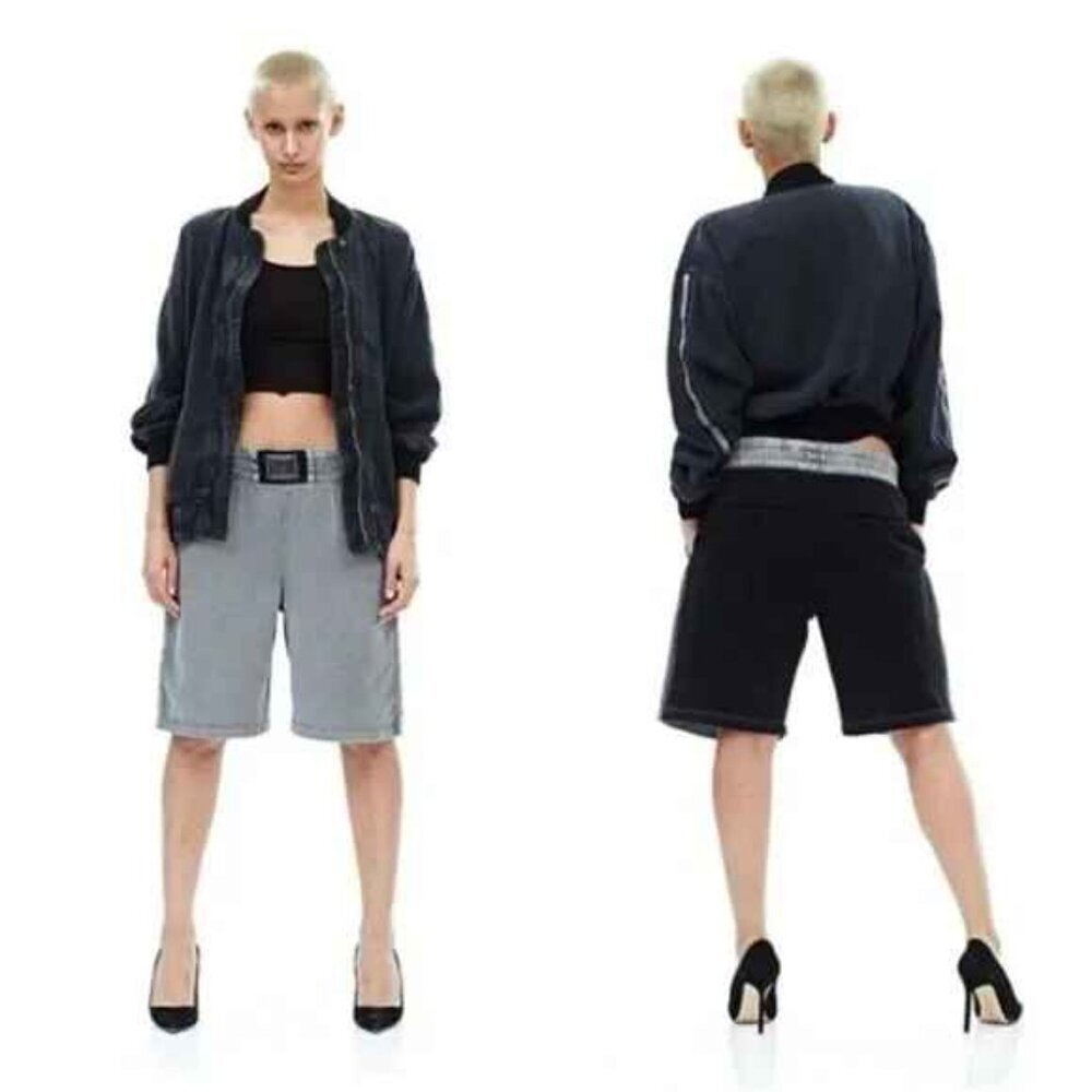 Hudson Womens Nova Varsity Jacket Eashed Black Fu… - image 2